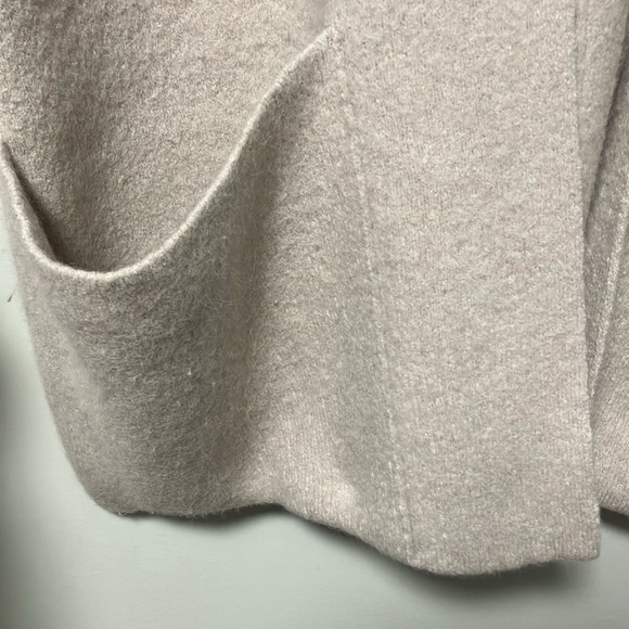 Lauren Manoogian Cream Light Gray Open Front Pockets Vest Cardigan - Picture 3 of 6